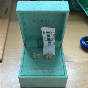 Rachel Zoe white flower earrings